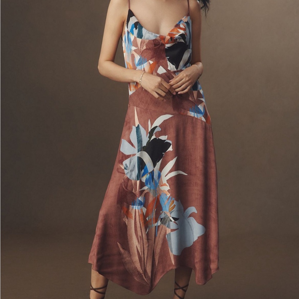 Anthropologie Cowl-Neck Midi Slip Dress - NWT